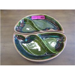 2 Vintage glazed "Santa Anita Ware" trays