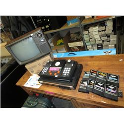 Retro Coleco Vision console, games, plus TV