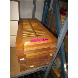 12 wooden shutter panels - 23" x 9"