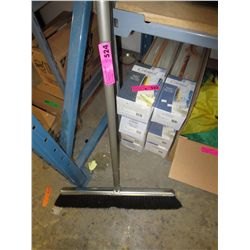 Metal push broom with polyester bristles