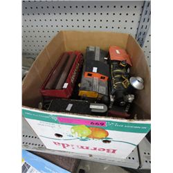 Box containing an electric train set