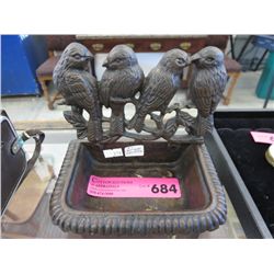 Cast iron wall mounted bird feeder