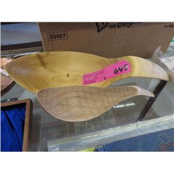 2 First Nations carved scoop spoons