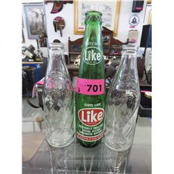 3 Vintage glass Pop bottles