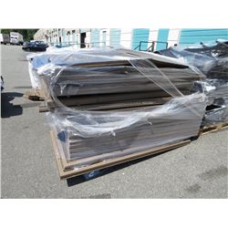 Skid containing parts for a shed