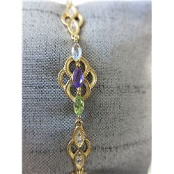 Diamond & multi-gemstone tennis bracelet