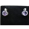 Image 1 : Amethyst & diamond stud earrings.