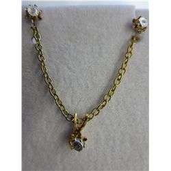 Estate diamond earrings & necklace set