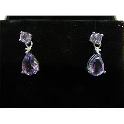 New amethyst & diamond drop earrings