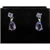 Image 1 : New amethyst & diamond drop earrings