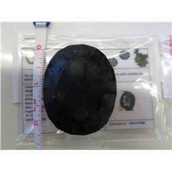 Certified museum sized oval cut Blue Sapphire