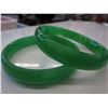 Image 1 : Two Jade Green carved bracelets