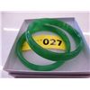 Image 2 : Two Jade Green carved bracelets