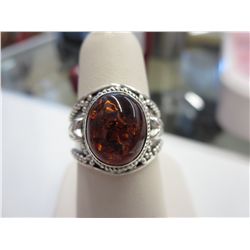 Baltic Amber custom made cabochon ring