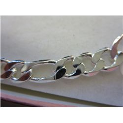 Man's new silver clad Figaro style necklace