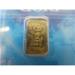 4 x .999 solid gold certified Investor's bar