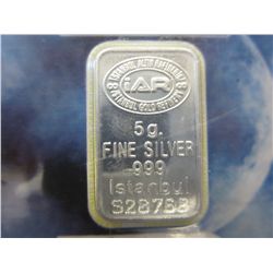 .999 Turkish Mint silver bar