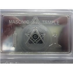 Free Mason's 100 mills fine silver clad bar
