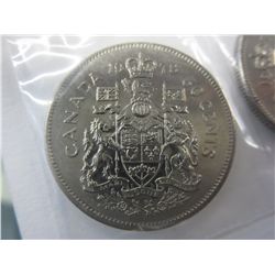 4x Old Style Canadian half dollar coins