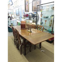 1940's Belgian Oak Drop leaf Dining Set