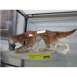 Vintage - Royal Dux -"Retriever with Fowl"