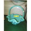 Image 1 : Vintage glass - Turquoise handled basket