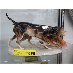 Vintage - Royal Dux "Hunting Dogs"