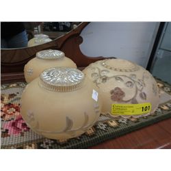 3 piece set of Vintage glass light shades