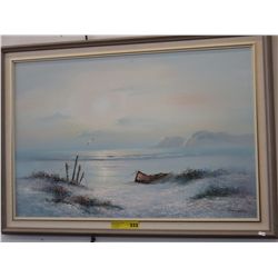 Acrylic painted of an oceanscape