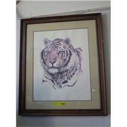 Framed tiger print by Guy Coheleach