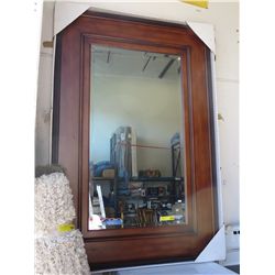 Large wood framed mirror