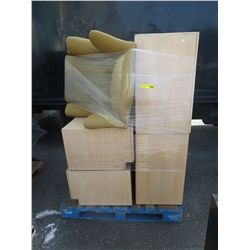 Wrapped skid of cabinetry