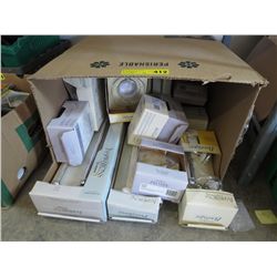 Box of bathroom accessories