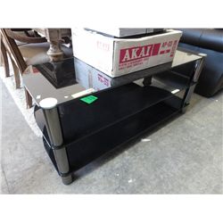 Black tempered glass TV stand