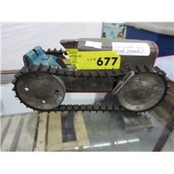 Vintage tin litho key wind tractor - works