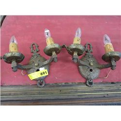 2 vintage electric wall sconces
