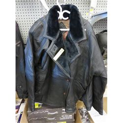 Black leather coat, size L