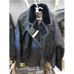 Black leather coat, size L