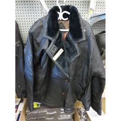 Black leather coat, size L