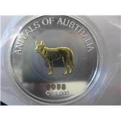 Silver & .999 gold clad Dingo coin