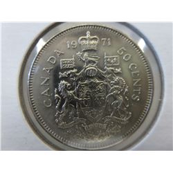 Four old Canada fifty cent Coat of Arms coins
