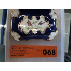 Coalport hand painted bird motif tray