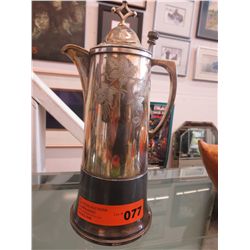 Vintage Silver plated tankard with etched Pattern