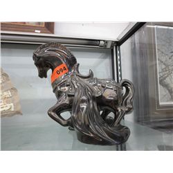 Vintage Silver luster glazed Horse statue