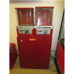 Vintage coin operated candy dispenser