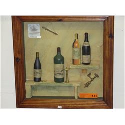 Box framed wine art - 21" x 21" x 3" (framed)