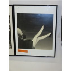 Framed black & white print