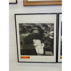 Framed black & white print