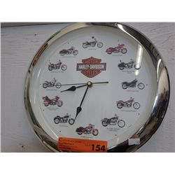 Harley Davidson wall clock 13" dia.