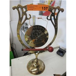 Brass gong with wooden mallet